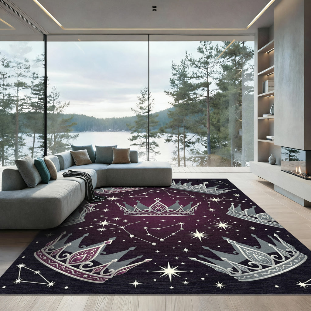 Stellar Royal Crown Constellation Night Rug