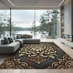 Majestic Chrysanthemum Baroque Medallion Rug