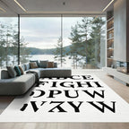 Classic Serif Alphabet Typographic Composition Rug