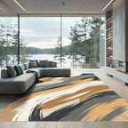 Amber Taupe Brushstroke Swirl Rug