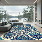 Ocean Bloom Floral Medallion Rug
