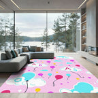 Pink Alphabet Cloud Balloon Scene Rug