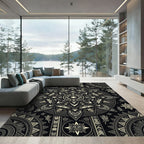Monochromatic Celestial Maya Sun Medallion Rug
