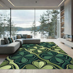 Deep Green Clover Medallion Rug