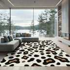 Chic Beige Leopard Spot Rug