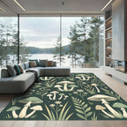 Forest Sage Mushroom and Wildflower Meadow Rug