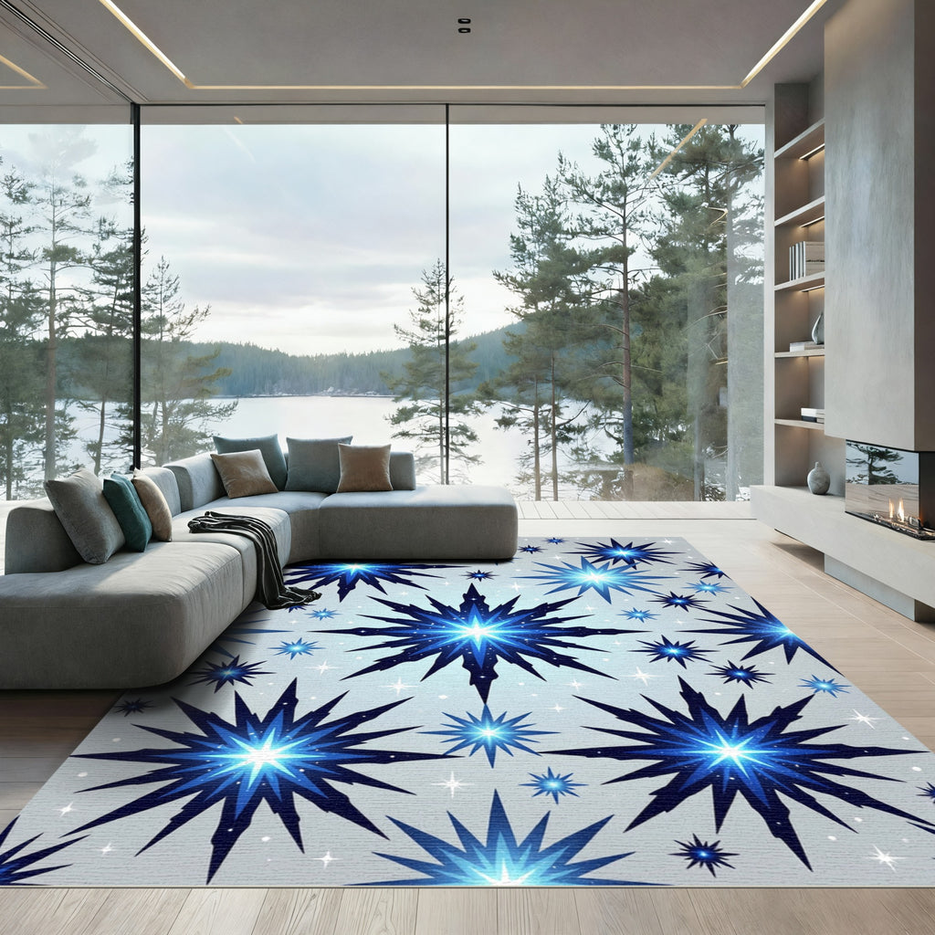 Midnight Blue Starburst Radiance Rug