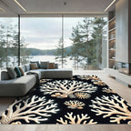 Cream Coral Reef Pattern Rug