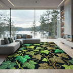 Green Ivy Leaves Vine Composition Rug