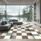 Neutral Toned Checked Composition Rug