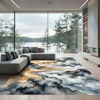 Ethereal Watercolor Mountain Landscape Rug