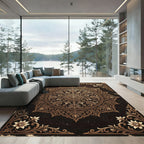 Antique Gold Floral Mandala Accents Rug