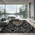 Fierce Leopard Face Swirls Rug