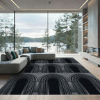 Gothic Arches Dark Monochrome Repeat Rug
