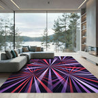 Radiant Violet Red Concentric Starburst Rug
