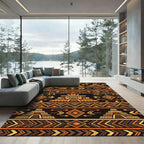 Aztec Tribal Geometric Earth Tones Rug
