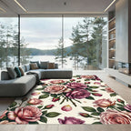 Elegant Blush Rose Bouquet Arrangement Rug
