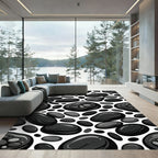 Smooth Black Pebble Scatter Rug