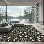 Dark Floral Filigree Medallion Rug