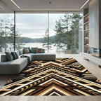 Geometric Earth Tone Chevron Abstract Art Rug