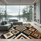 Earthy Diamond Tribal Ikat Rug