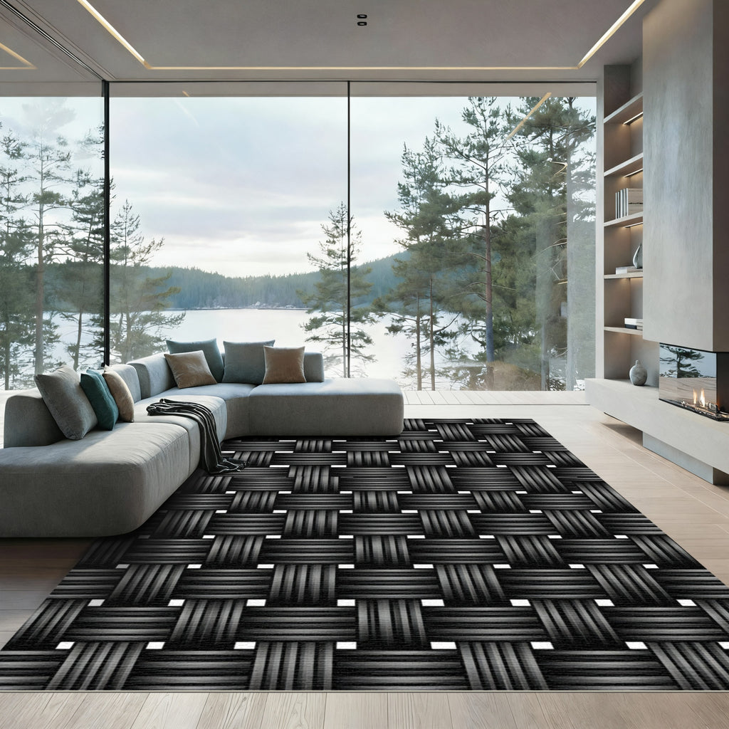 Shades of Gray Woven Texture Rug