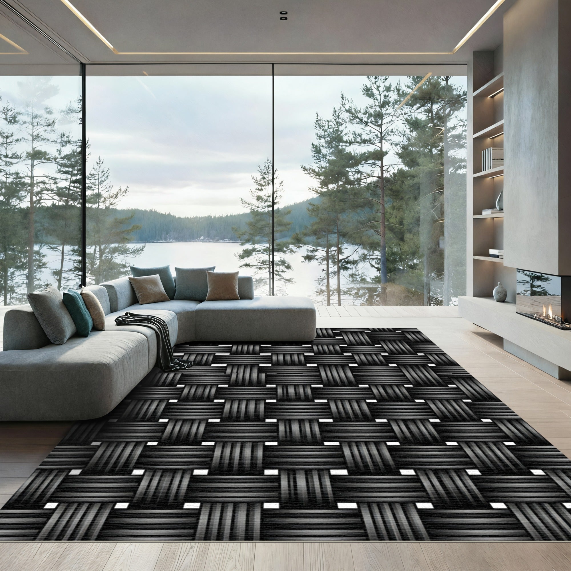 Shades of Gray Woven Texture Rug