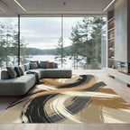 Earthy Tones Abstract Brushstroke Rug