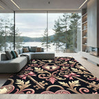 Vintage Pink Gold Heart Key Scrolls Rug