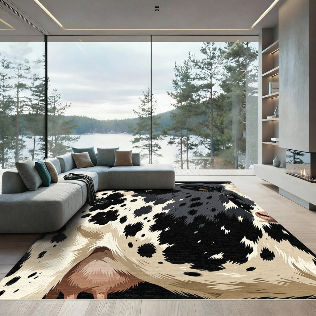 Bold Black and White Holstein Cowhide Rug