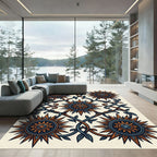Ornate Sunburst Vine Medallion Rug