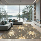 Mid Century Starburst Rays Rug