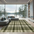 Forest Green Plaid Tartan Check Rug