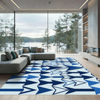 Navy Blue Arrow Stream Rug