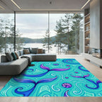 Aqua Mermaid Tail Swirl Rug