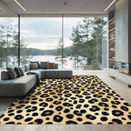 Classic Gold and Black Leopard Spot Rug