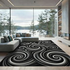 Monochromatic Swirl Vortex Abstraction Rug
