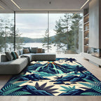 Volcanic Eruption Tropical Jungle Landscape Rug