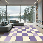Lavender Cream Checked Illusion Rug