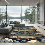 River Fish and Stone Mosaic Rug