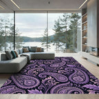 Regal Purple Paisley Flourish Rug