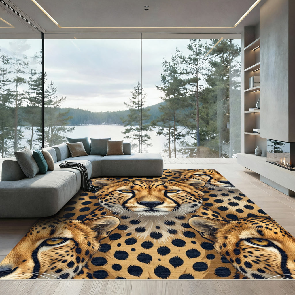 Golden Cheetah Spots All Over Rug