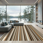 Earthy Rustic Tone Vertical Stripe Rug