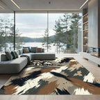 Rustic Farmhouse Grunge Abstract Strokes Rug