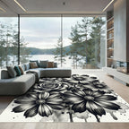 Monochromatic Rose Flower Arrangement Rug