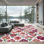 Pink Berry Floral Garden Rug