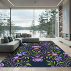 Floral Iris Celestial Mandala Rug