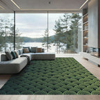 Green Graduated Scale Wave Rug