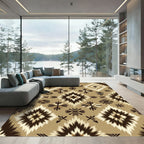 Earthy Tone Abstract Geometric Diamond Rug