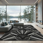 Art Deco Silver Fan Foliage Rug
